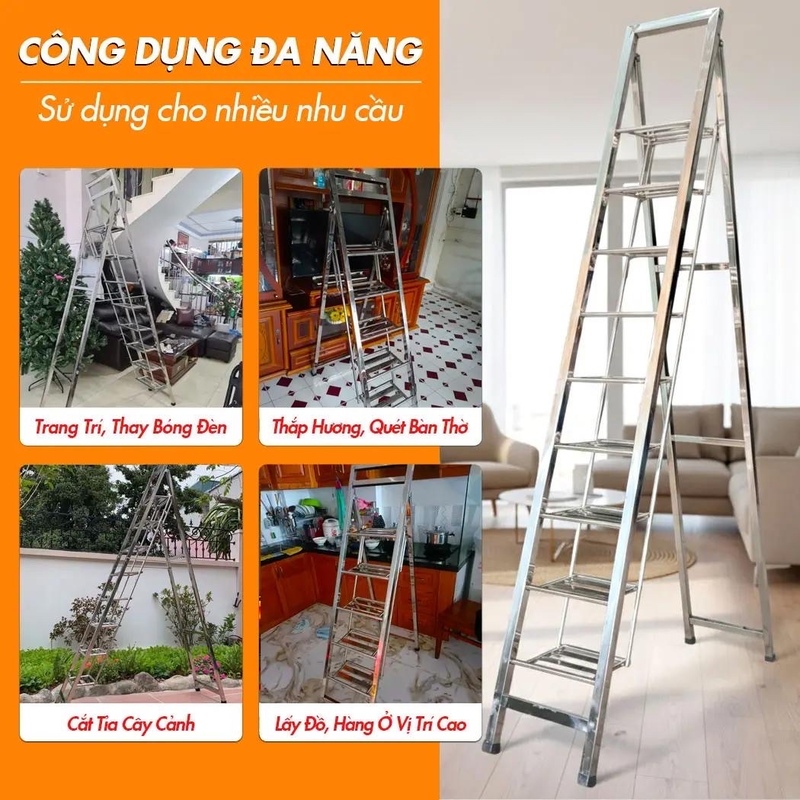 Thang ghế inox Tùng Phát 7 bậc