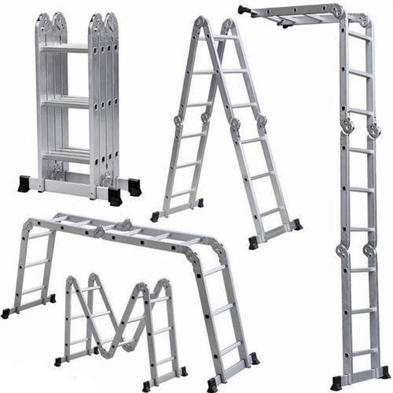 Thang nhôm 4 khúc 4 bậc màu trắng