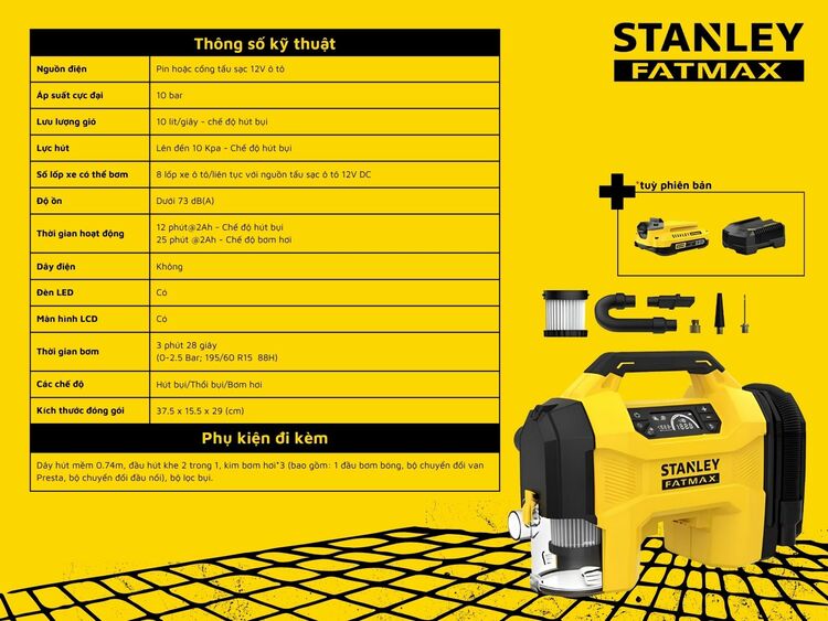 Máy bơm hơi đa năng STANLEY SXVI02001