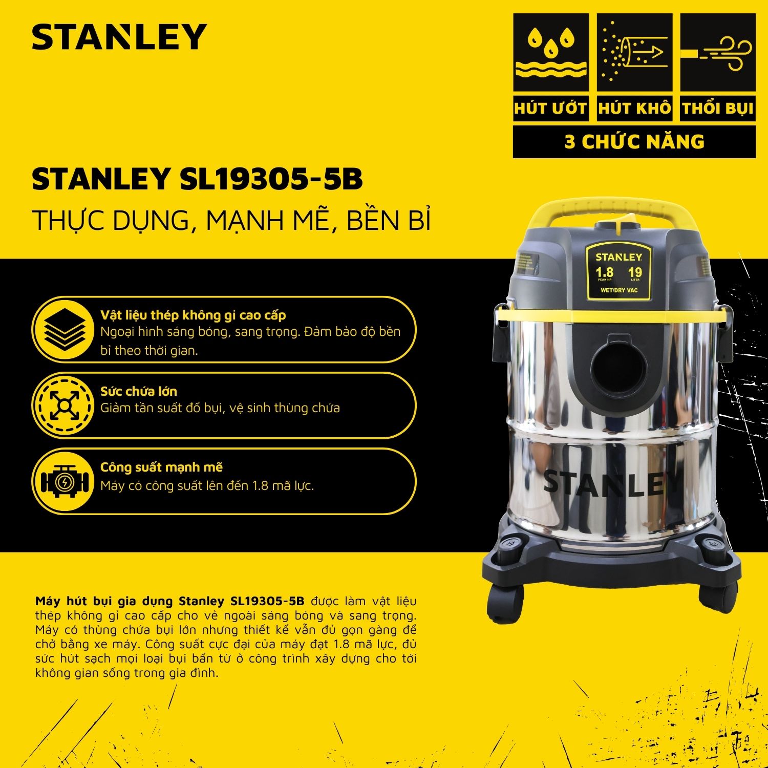 Máy hút bụi Stanley SL19305-5B