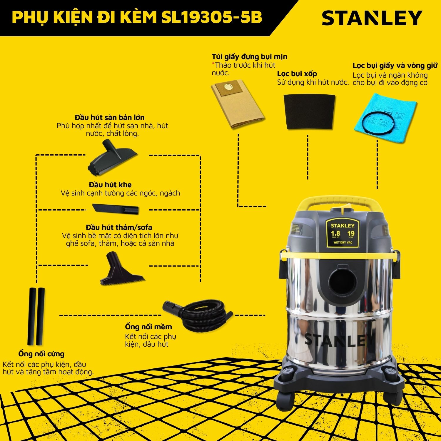 Máy hút bụi Stanley SL19305-5B