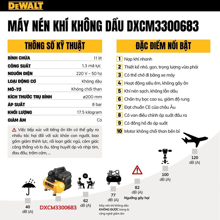 Máy nén khí 6L Dewalt DXCM3300683