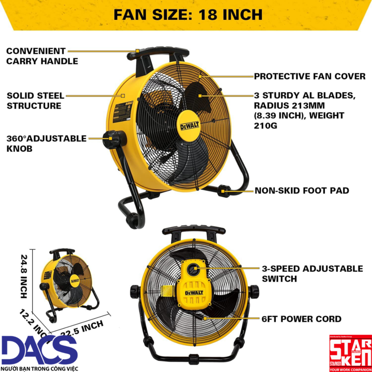Quạt công nghiệp Dewalt DXF1832