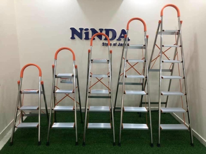 Thang nhôm ghế inox Ninda 6 bậc