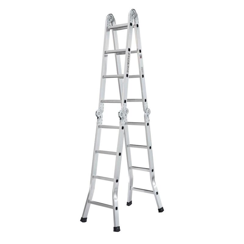 Thang nhôm 4 khúc 4 bậc màu trắng