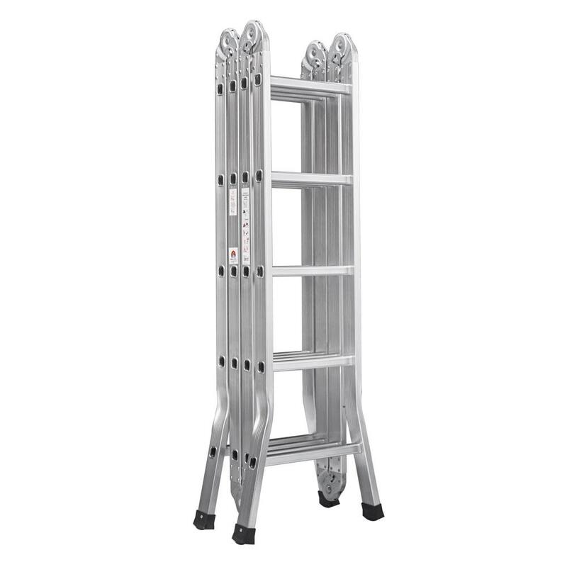 Thang nhôm 4 khúc 5 bậc màu trắng