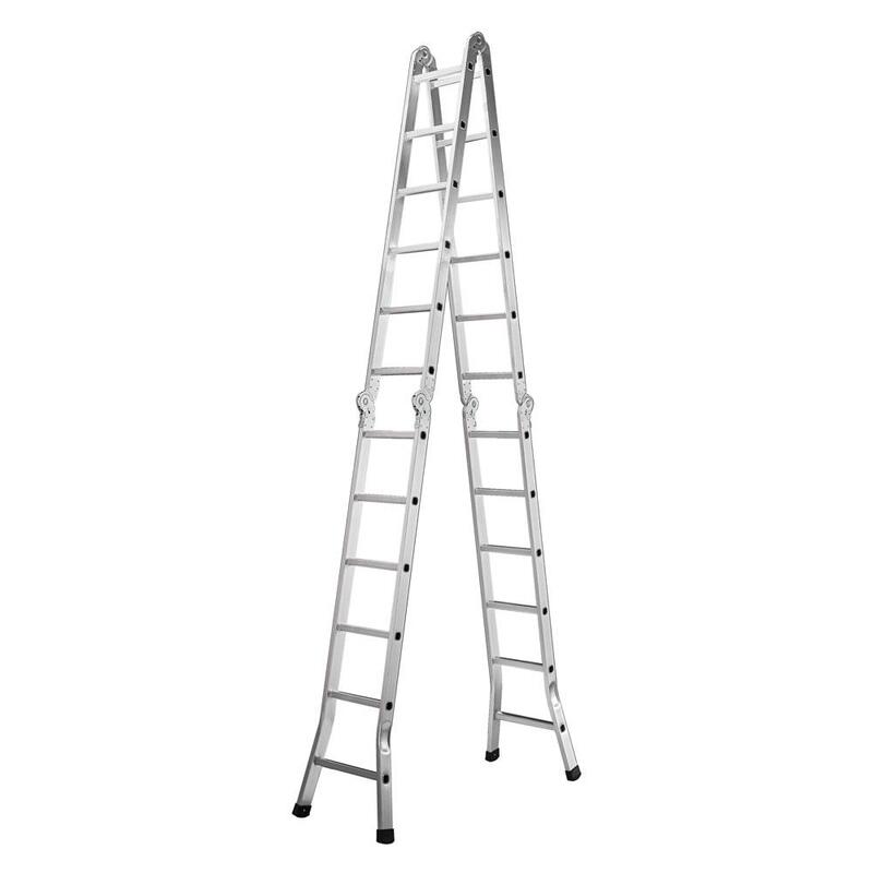 Thang nhôm 4 khúc 6 bậc màu trắng