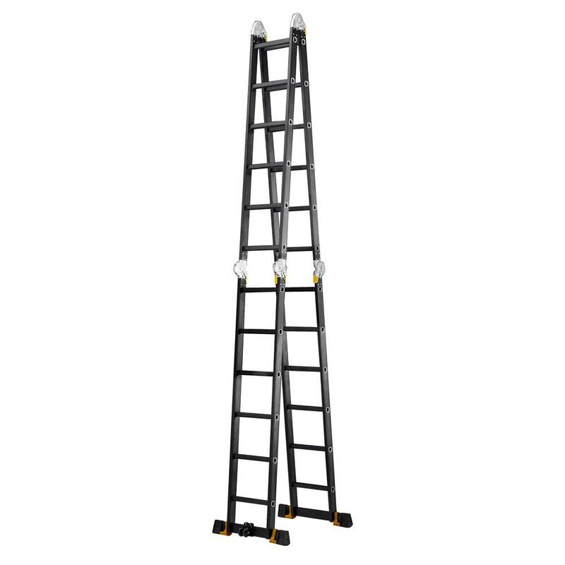 Thang nhôm 4 khúc 6 bậc màu đen