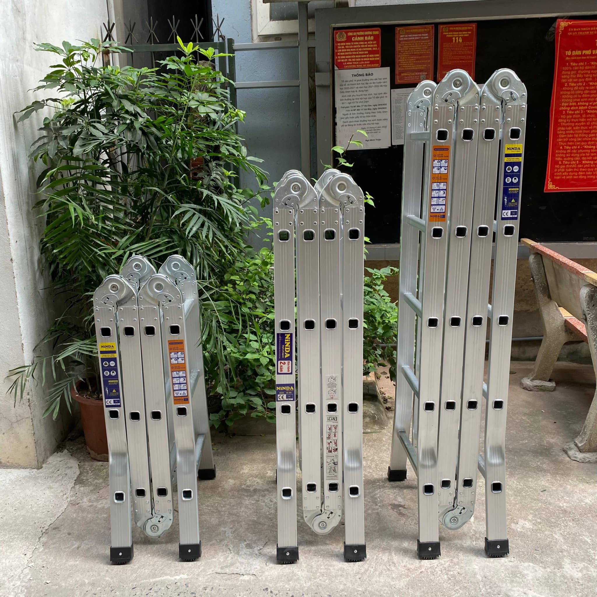 Thang nhôm 4 khúc Ninda ND-405 cao 5,7m
