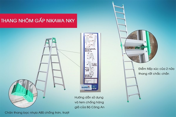 Thang nhôm chữ A Nikawa NKY-8C