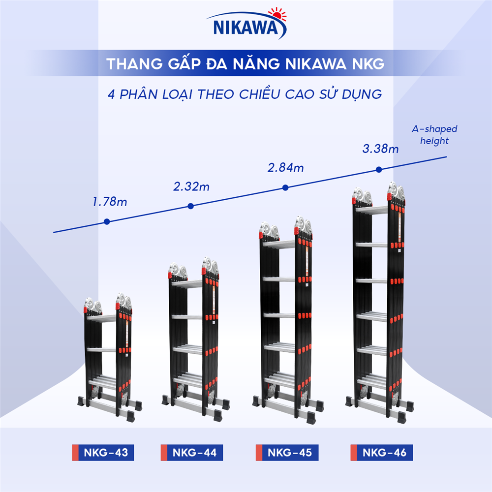 Thang nhôm 4 khúc Nikawa NKG-46