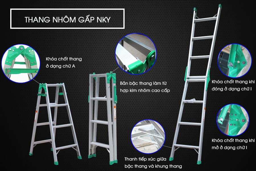 Thang nhôm chữ A Nikawa NKY-8C