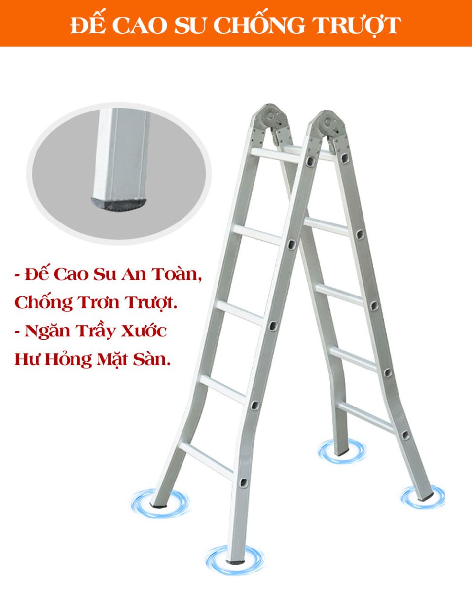 Thang nhôm chữ A cao 1,5m