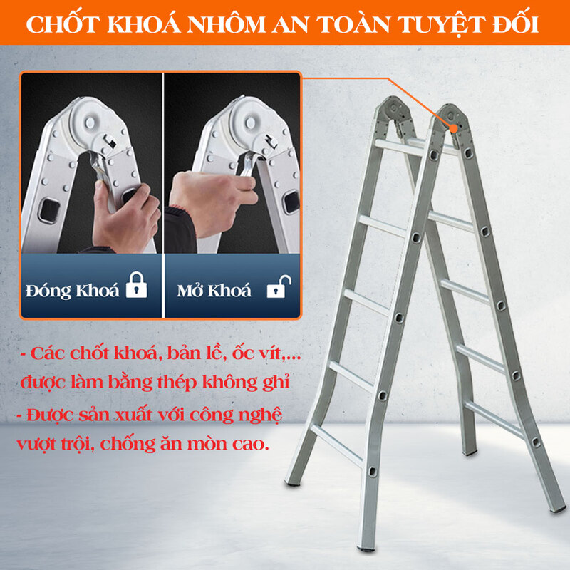 Thang nhôm chữ A cao 2,0m