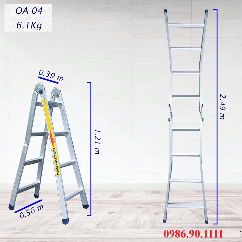 Thang nhôm chữ A Poongsan OA-4