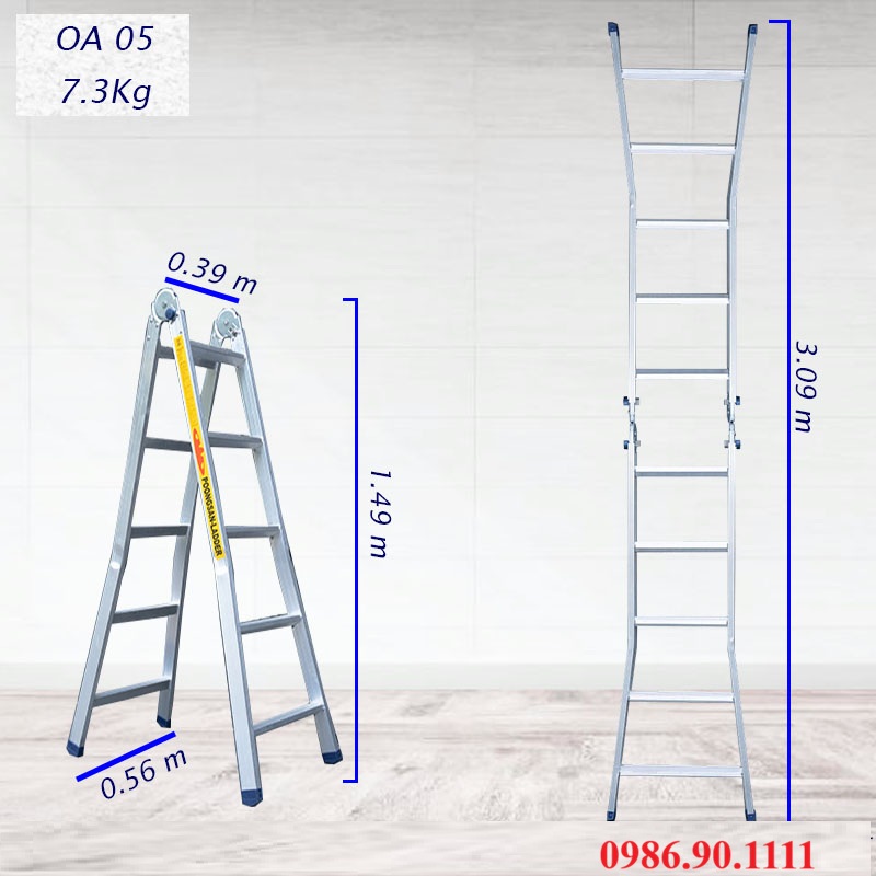 Thang nhôm chữ A Poongsan OA-5