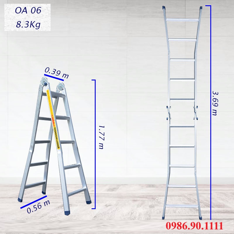 Thang nhôm chữ A Poongsan OA-6