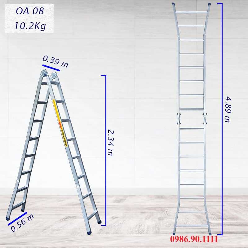 Thang nhôm chữ A Poongsan OA-8