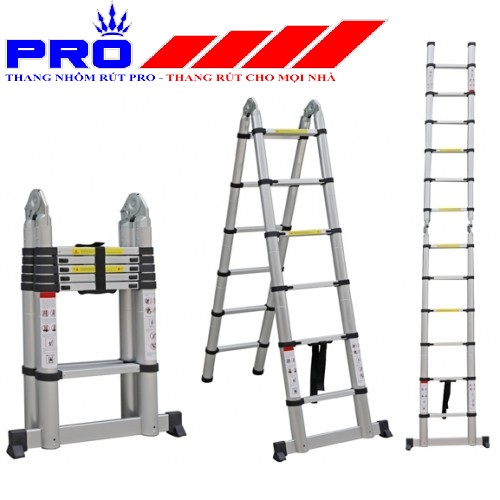 Thang nhôm rút chữ A Pro PR 74-AI