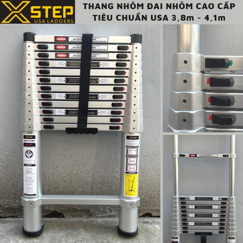 Thang nhôm rút đơn Xstep XT-380A