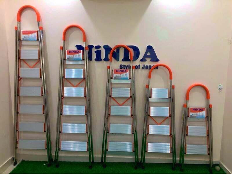 Thang nhôm ghế inox Ninda 6 bậc