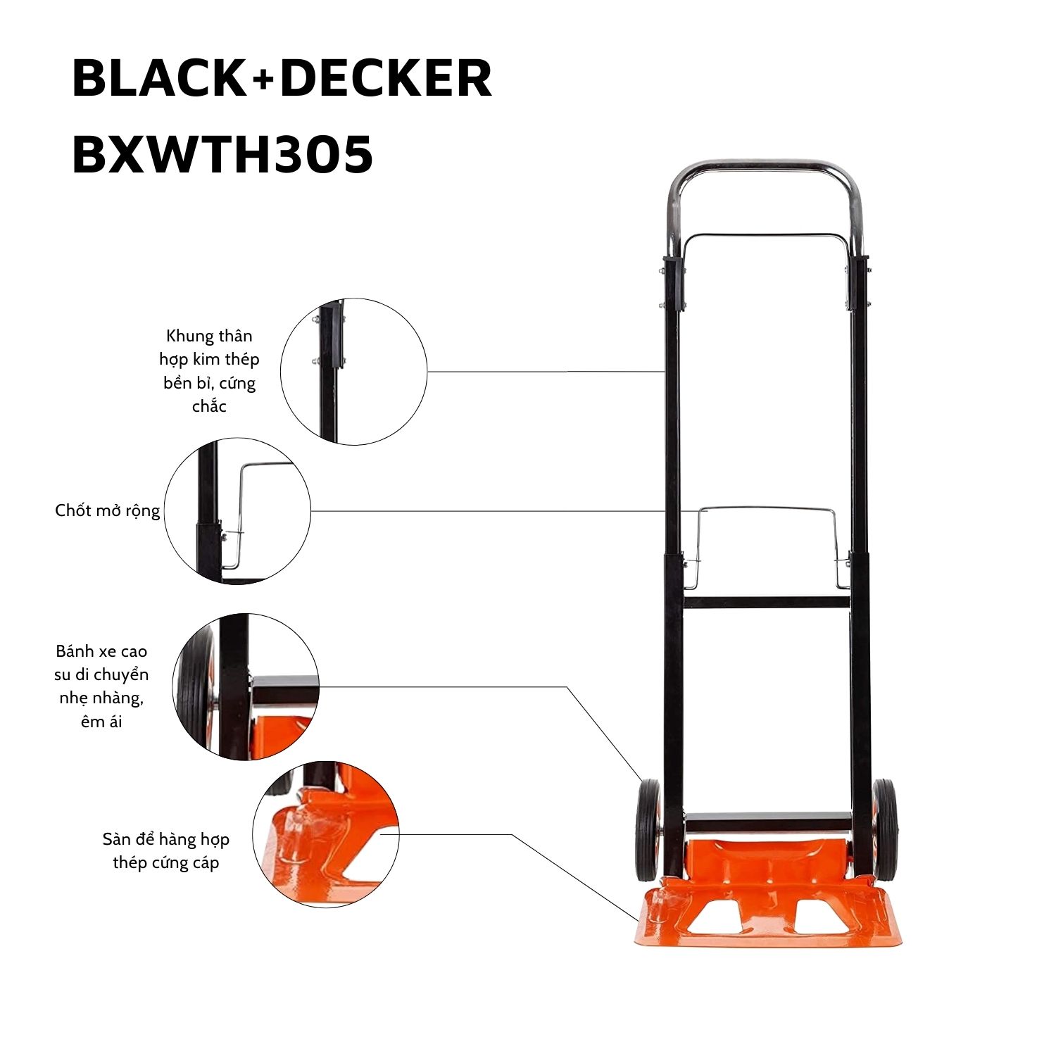 Xe đẩy 2 bánh BlackandDecker H305 90kg