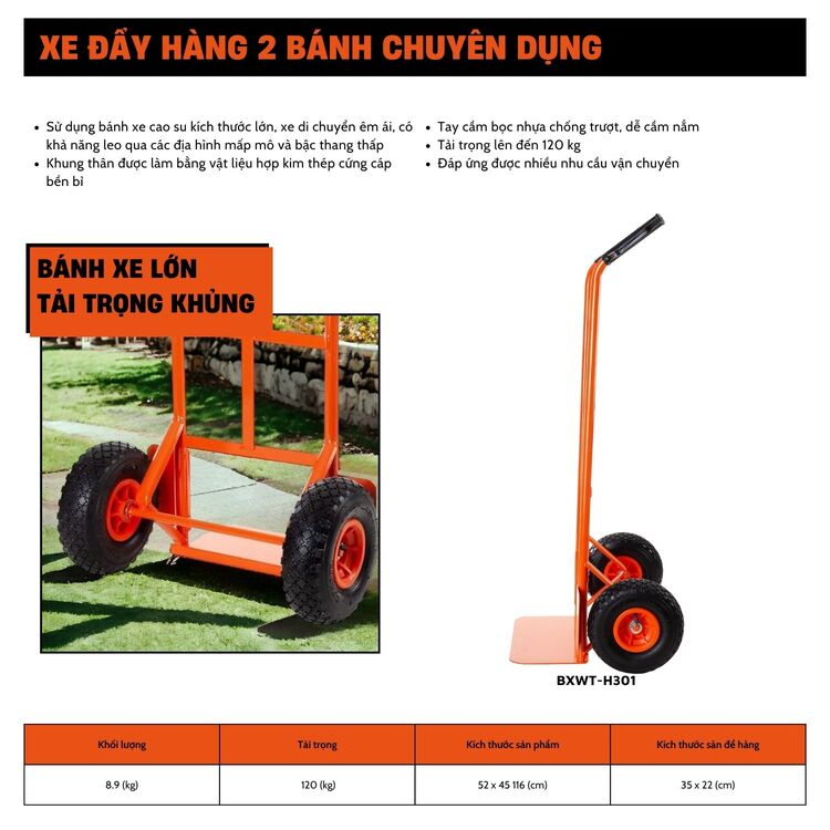 Xe đẩy 4 bánh BlackDecker H301 120kg