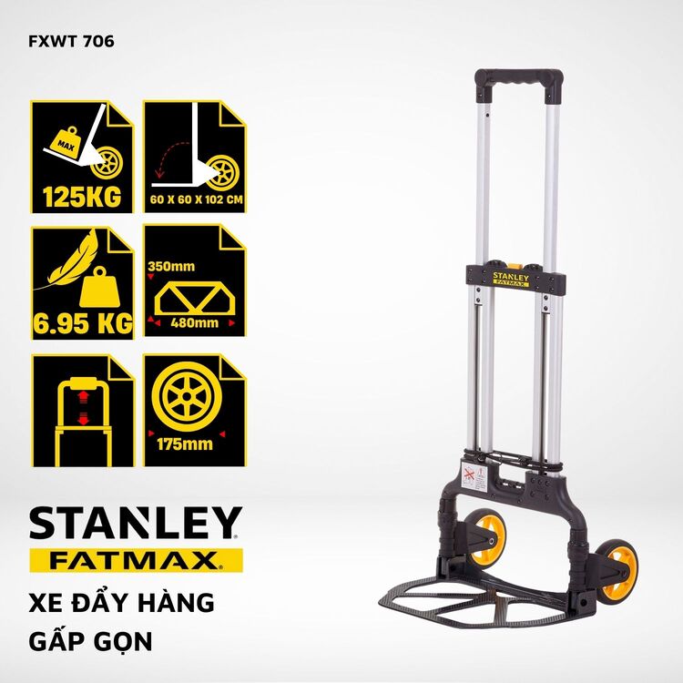 Xe đẩy hàng 2 bánh Stanley FT706 120kg