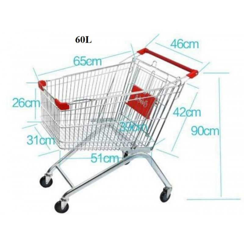 Xe đẩy hàng siêu thị 60 Lít