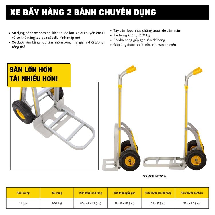 Xe đẩy Stanley 2 bánh HT514 200kg