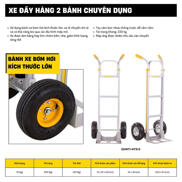Xe đẩy Stanley 2 bánh HT513 200kg