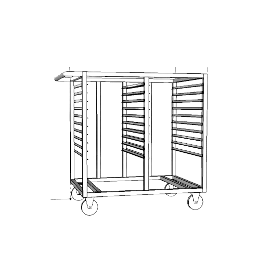 Xe đẩy khay cơm 40 khay