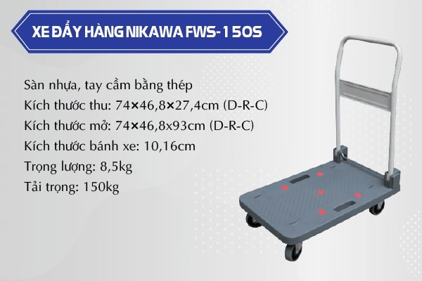 Xe đẩy hàng Nikawa 150kg FWS-150S