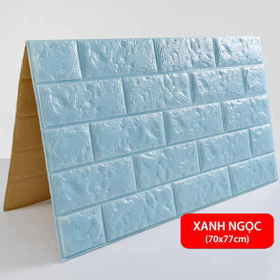 Xốp dán tường 3D giả gạch - Xanh ngọc