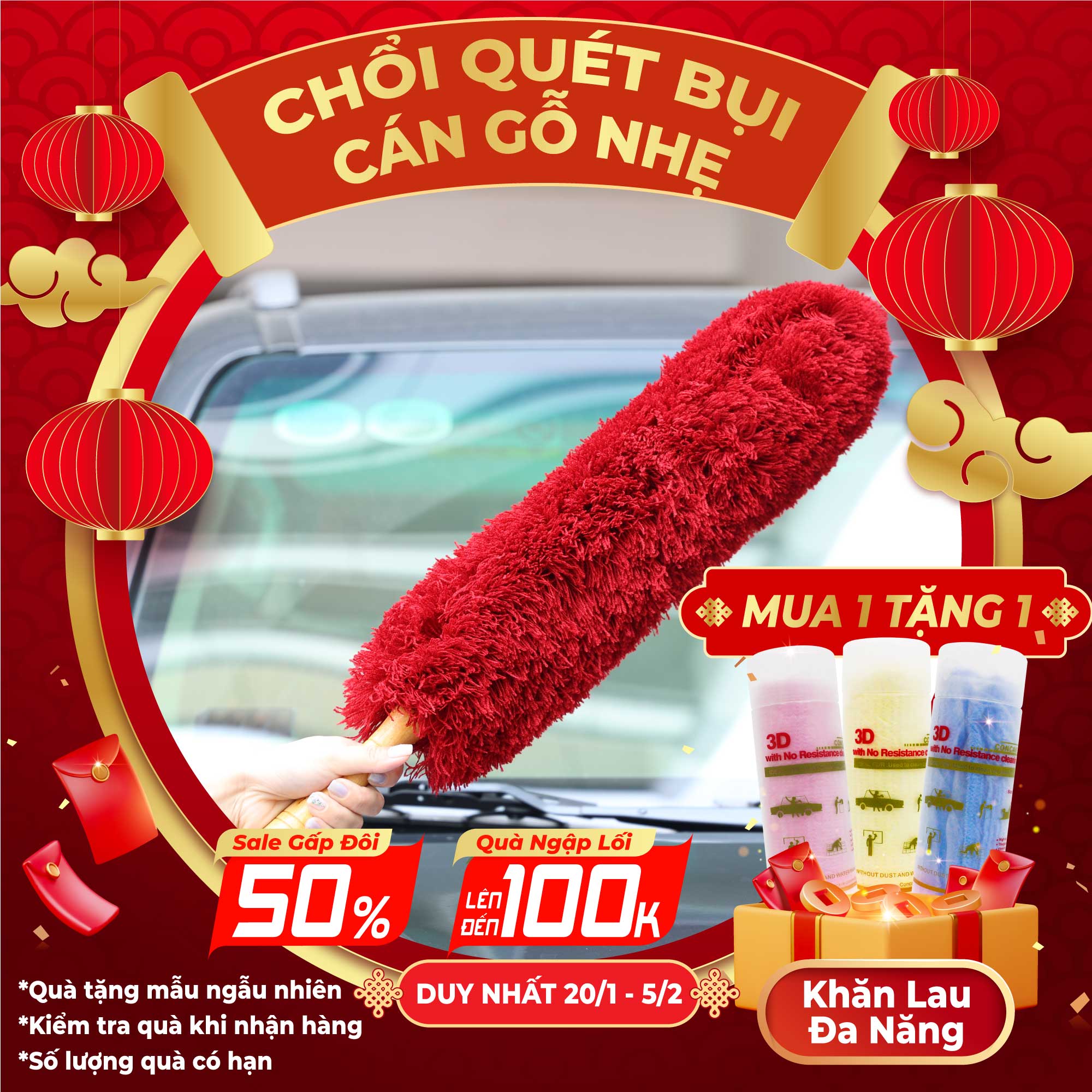 MUA CHỔI LỚN, NHẬN NGAY KHĂN LAU SIÊU SẠCH!