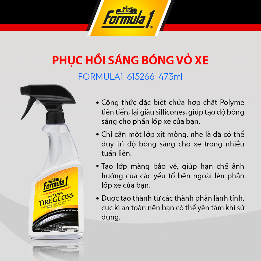 Phục Hồi Sáng Bóng Vỏ Xe Dạng Xịt Formula1 615266 (473ml) 3