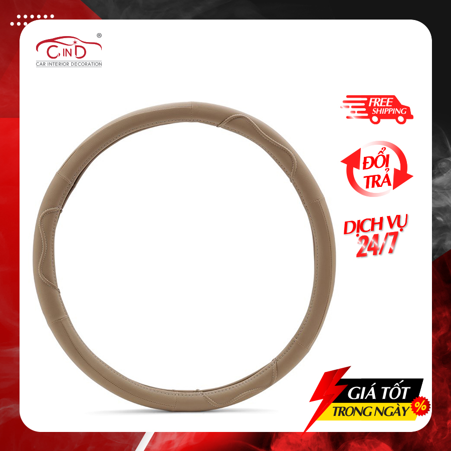 Bọc Vô Lăng CIND B129 Size 4L Màu Kem - Nhập Khẩu Chính Hãng