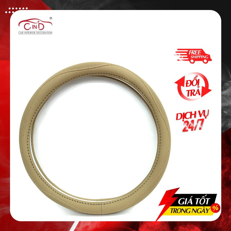 Bọc Vô Lăng CIND 5003 Size M Màu Kem - Nhập Khẩu Chính Hãng
