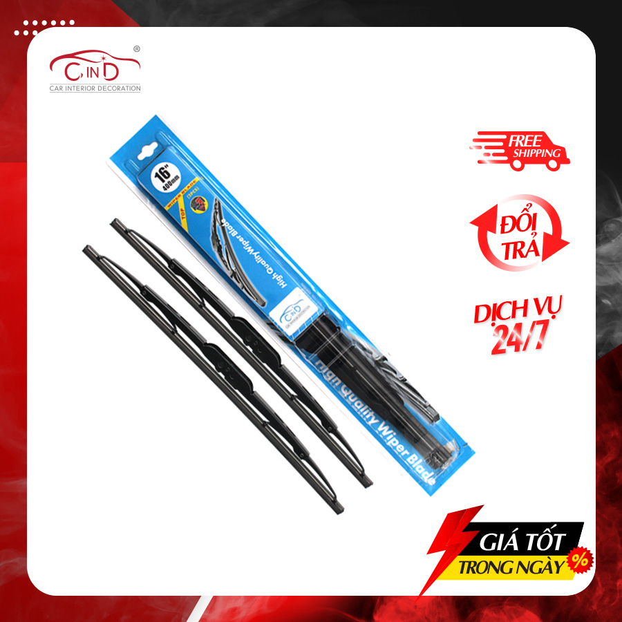 Combo 2 Gạt Mưa Gọng Sắt CIND 405 (16 Inch/400 mm) - Nhập Khẩu Chính Hãng
