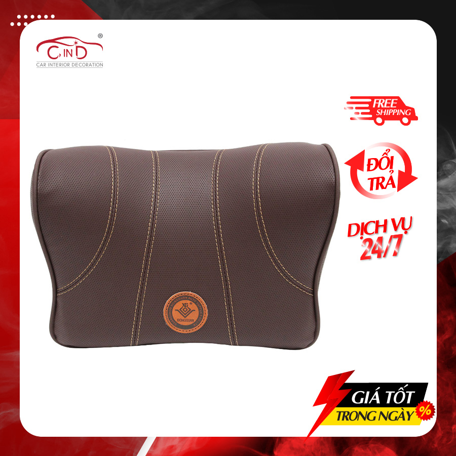 Gối Tựa Đầu Cao Su Non Bọc Da CIND G003 Màu Café - Nhập Khẩu Chính Hãng