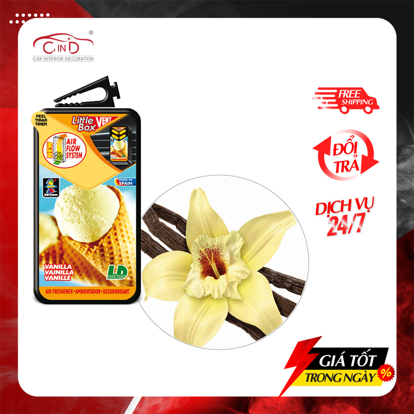 Hộp Thơm Ghim Máy Lạnh L&D Little Box Vanilla 5ml - Nhập Khẩu Chính Hãng