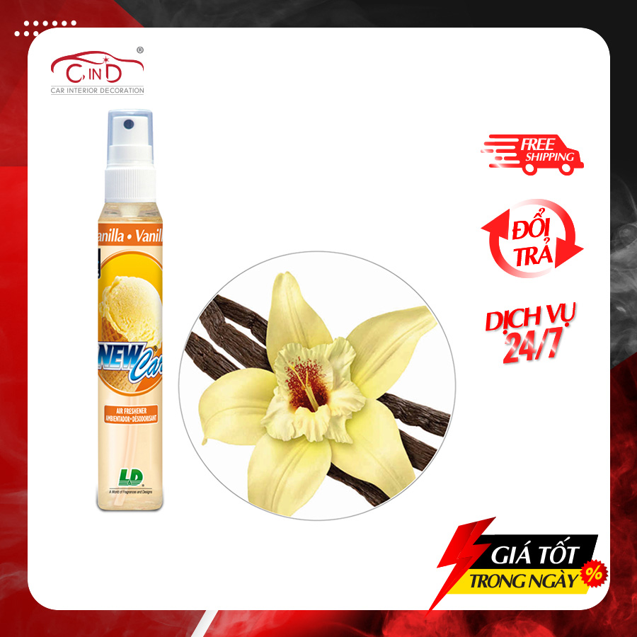 Nước Hoa Ô Tô Dạng Xịt L&D New Car Vanilla 60ml - Nhập Khẩu Chính Hãng