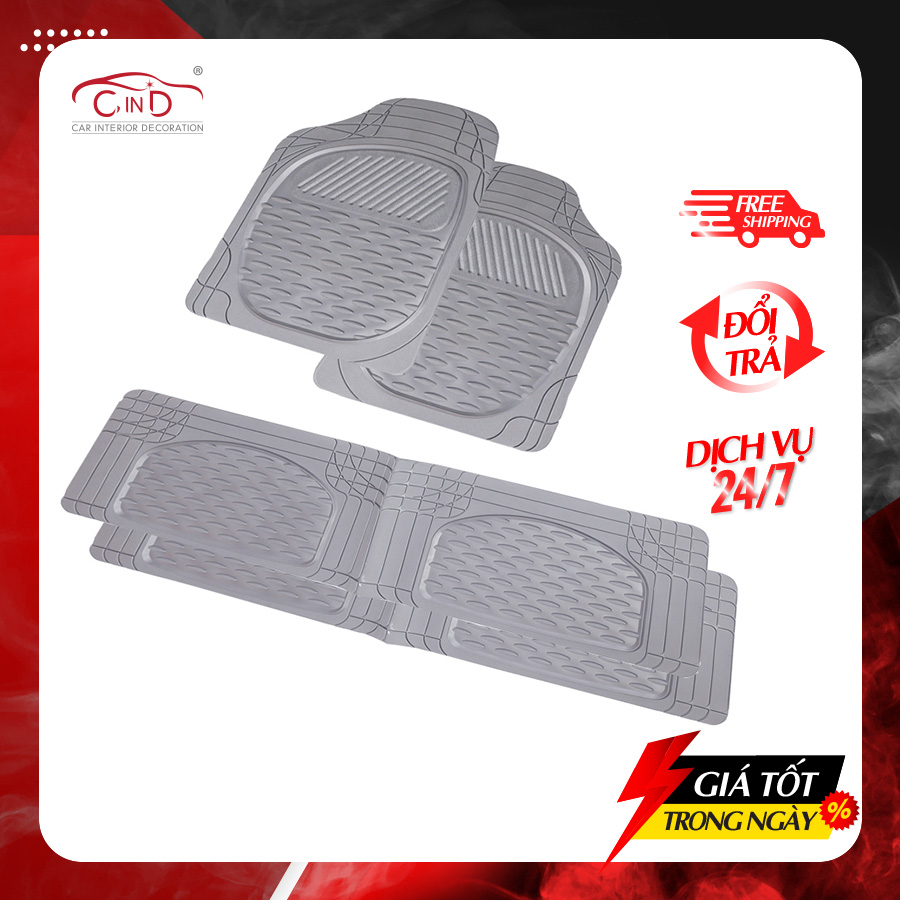 Bộ Thảm Lót Sàn Ô Tô PACKY PODA 6201-6207 Màu Xám 7 Chỗ - Nhập Khẩu Chính Hãng