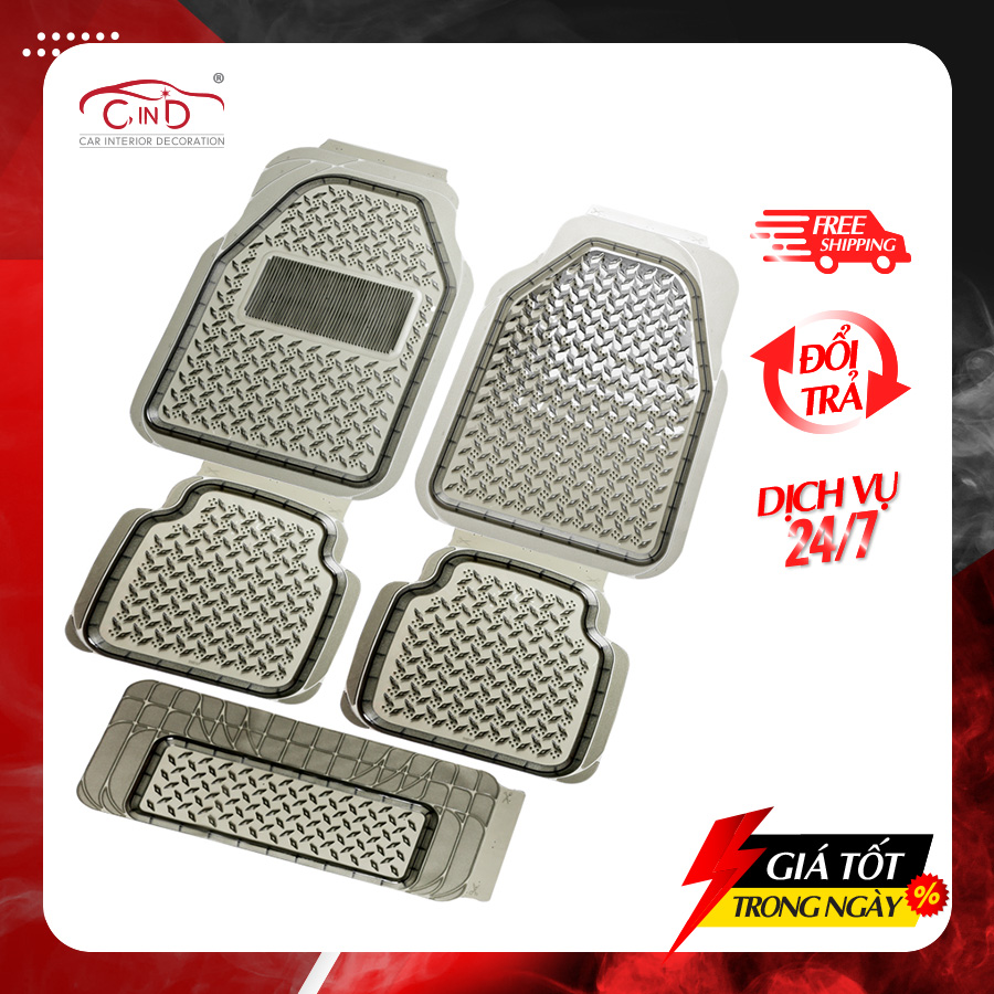 Bộ Thảm Lót Sàn Ô Tô PACKY PODA 6975 Màu Đen 4 Chỗ - Nhập Khẩu Chính Hãng