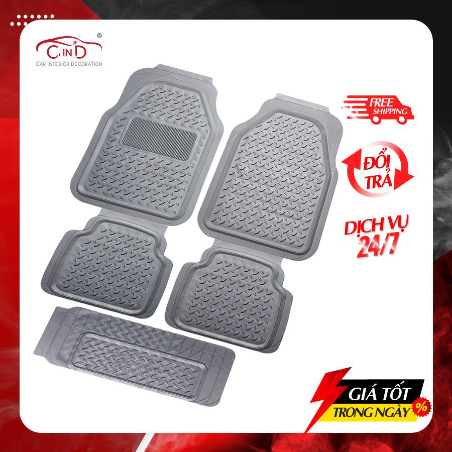 Bộ Thảm Lót Sàn Ô Tô PACKY PODA 6975 Màu Xám 4 Chỗ - Nhập Khẩu Chính Hãng