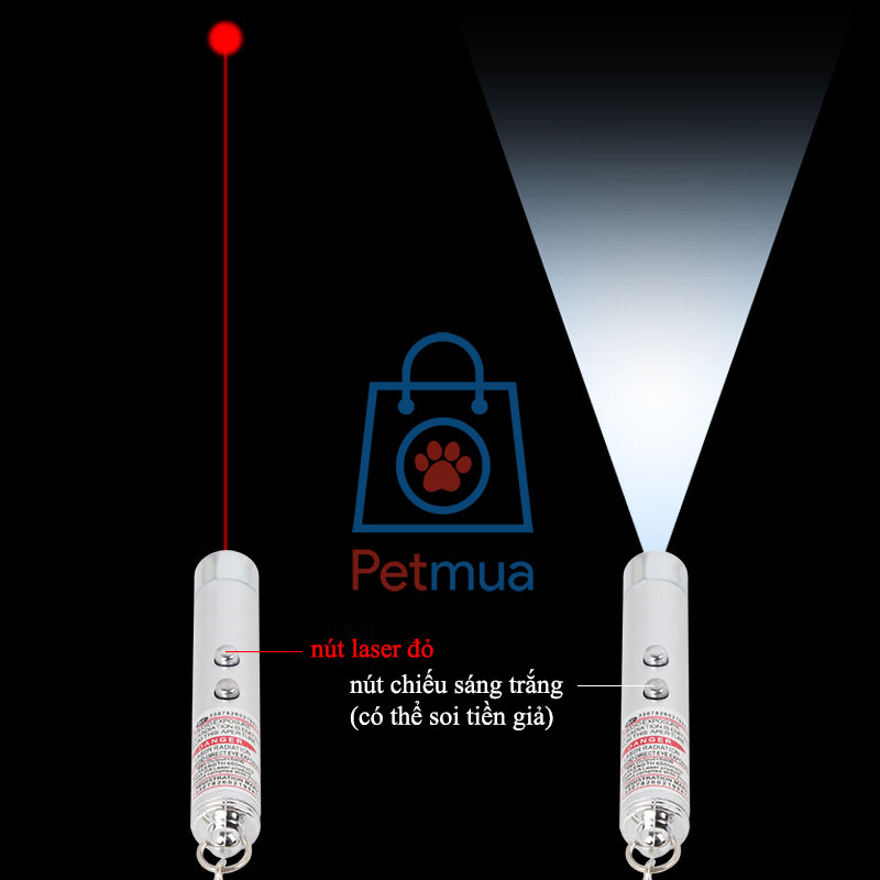 Đèn laser trêu chọc chó mèo 3 in 1 (laze , móc chìa khóa, soi tiền)