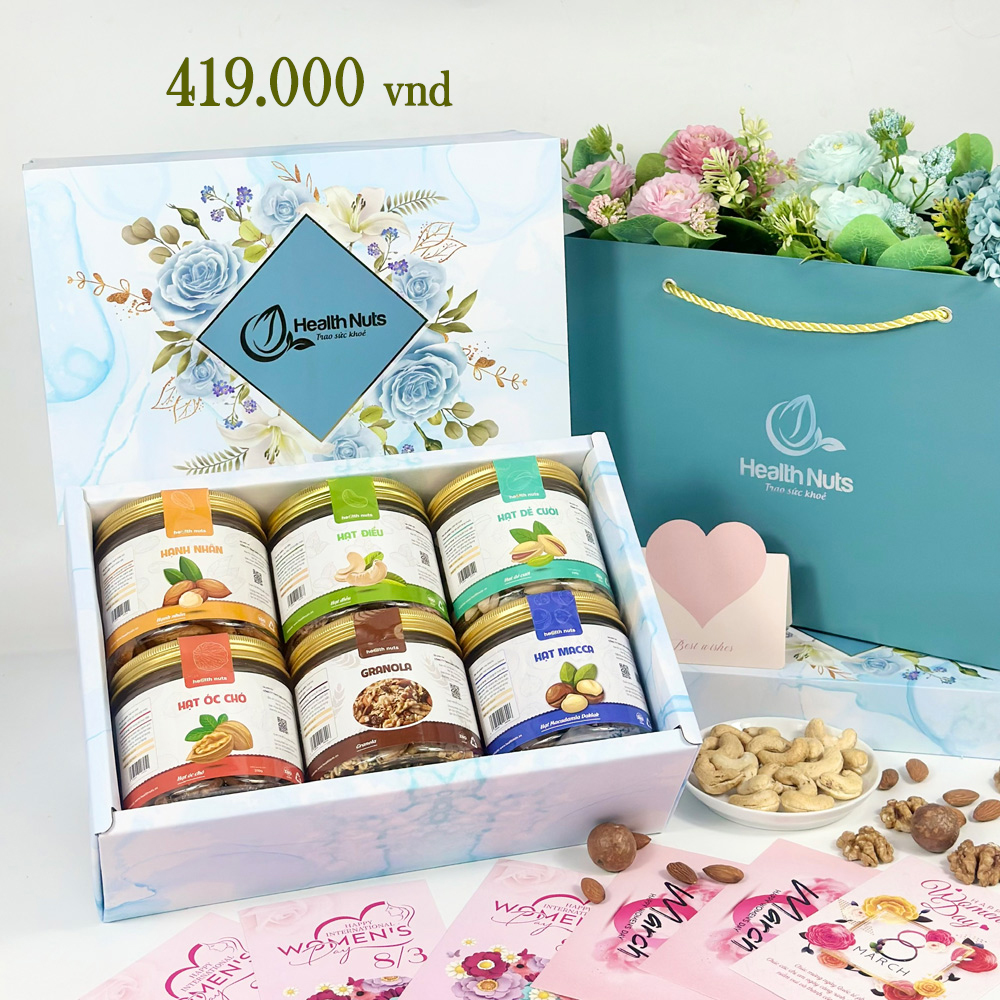 Hộp quà Hạt Dinh Dưỡng Xanh, ý nghĩa dành tặng vợ, thầy cô giáo, đối tác 8/3, 20/10