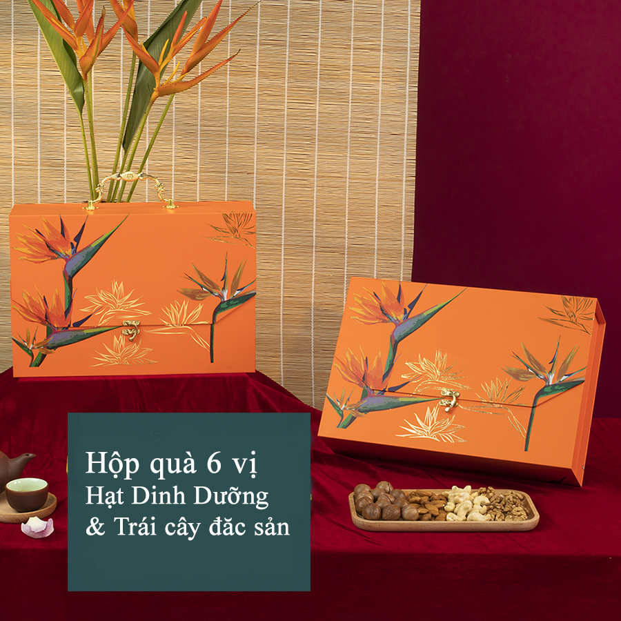 Hộp quà Nuts Gift - 6 vị hạt dinh dưỡng và trái cây đặc sản