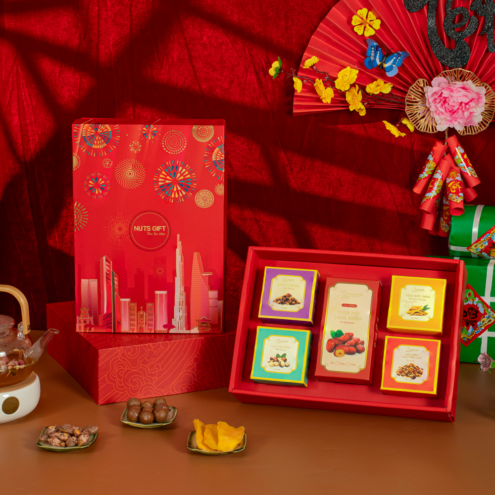 Nuts Gift Phố Hội - 5 loại hạt dinh dưỡng và trái cây đặc sản (FREESHIP)