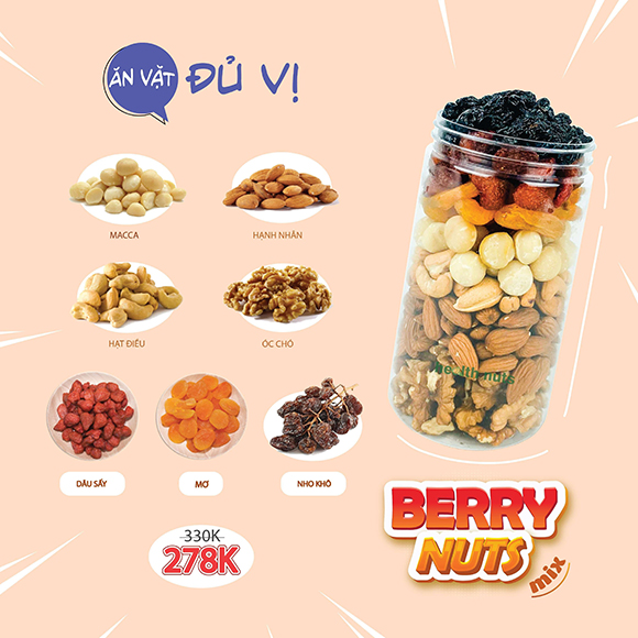 Hộp hạt và trái cây Nuts Fruit Mix 500g